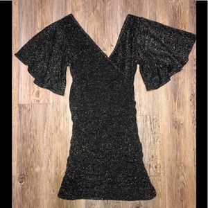 Cute mini black sparkly dress NEW medium